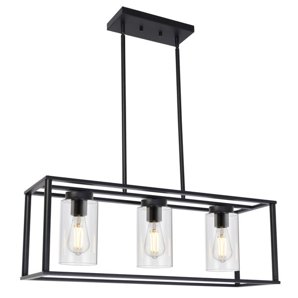 17 Stories Laga 3 Light Kitchen Island Square/Rectangle Pendant